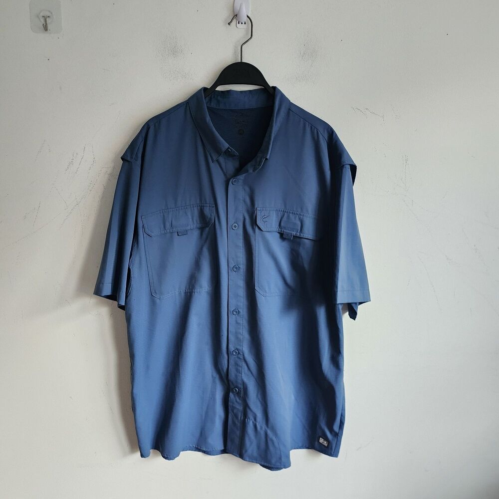 Pelagic Navy Blue Technical Fishing Shirt XL Gorpcore Utility Hiking UPF 50